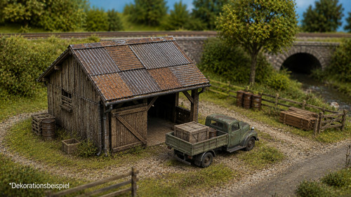 Scale corrugated metal roof - 3d-scale,
