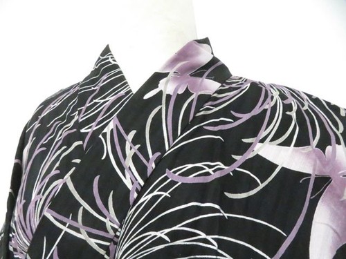Japanese kimono yukata black - yukata,