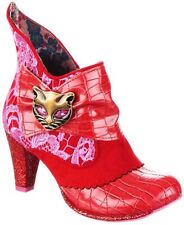 Irregular Choice Miaow Red Pink Womens Ankle Boots