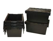 10 Black LARGE Nearly New Plastic Removal Storage Crate Box Container 80L