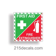 First Aid Fire Extinguisher Inside Sticker 1st Boat RV Camper Safety Kit Decal