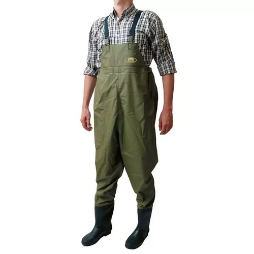 Green pvc chest waders carp - pvc,