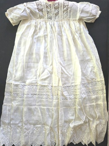 Antique silk christening - silk,