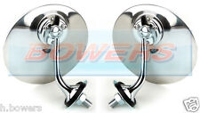 Pair of Lucas Style Chrome Round Exterior Wing Door Mirrors Classic Car LH + RH