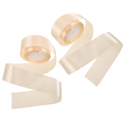 2rolls beige satin ribbon - beige,