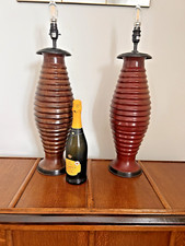 Very Large MCM Beehive Lamps- Rare Art Deco lamp- Pair.