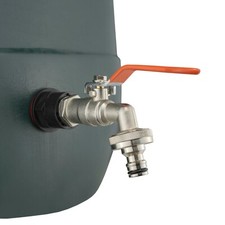 Water butt/rain barrel/water tank lever tap WITH 1/2" adaptor,requires 21mm hole