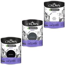 Crown Quick Dry Satin Paint Anthracite White, Grey, Black Wood & Metal Paints