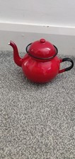 Red vintage enamel tea - red,