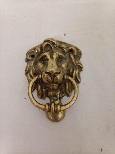 Vintage brass lions head door - brass,