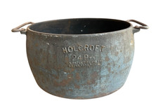 ANTIQUE CAST TWO HANDLED COOKING PAN HOLCROFT 24 Pts GARDEN PLANTER