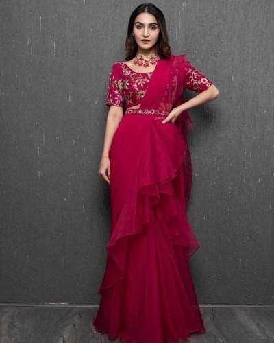 Apple organza lehenga saree - apple,