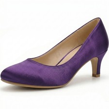 LADIES WOMENS LOW KITTEN HEEL