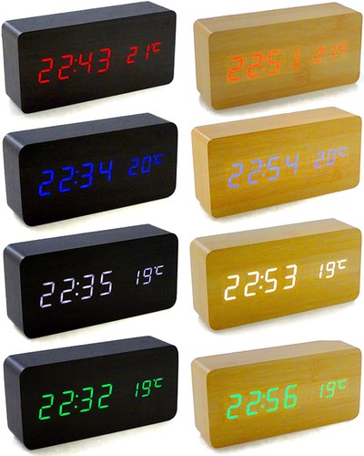 Wooden led digital alarm - led,