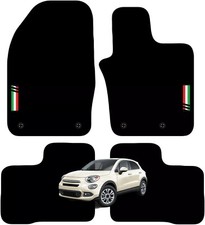 for Fiat 500x 2014+ Onwards Tailored Carpet Car Floor Mats with logo 4 Clips