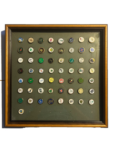 Golf pin badges framed - ,