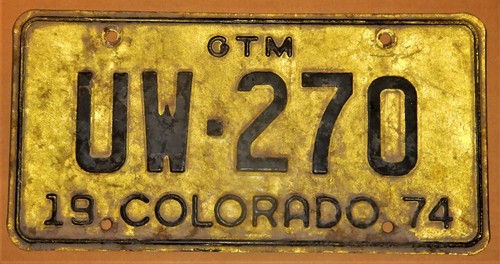 Gtm colorado license plate - 74,