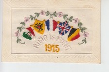 WW1 embroidered silk postcard