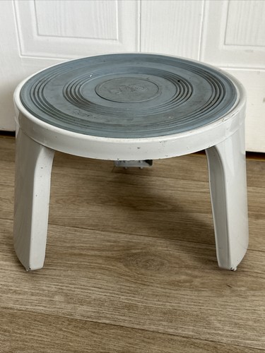 Vintage stool seat metal step - seat,