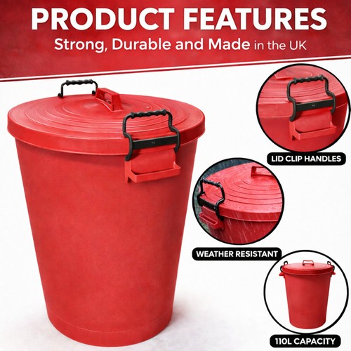 Large 110l red - large, bin