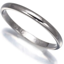 Auth Cartier Ring 1895 Wedding Band 2mm EU55 950 Platinum