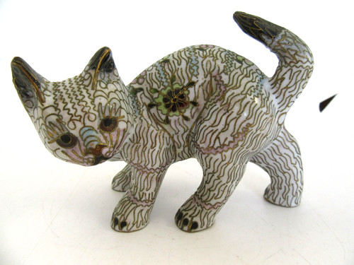Vintage cat ornament chinese - vintage,