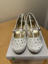 Else Cherry White Satin Dance / Wedding/ Holy Communion Shoes UK Size 2