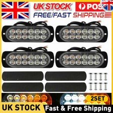 8x For Truck Pickup Car Emergency Strobe LED Lamps Surface Flashing Mount Lights