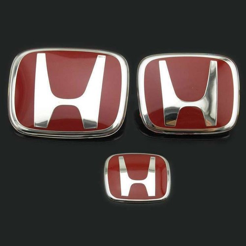 3pcs red emblem front - front, rear