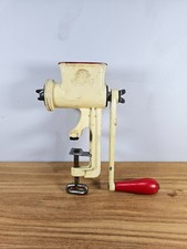 Vintage Spong No. 100 Meat Mincer Grinder – Rare Cream & Red