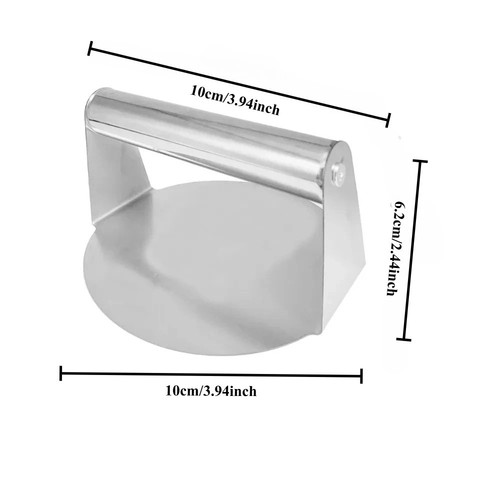 Burger press round - press, stainless