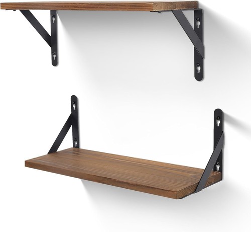 Wooden floating shelves - 2x,