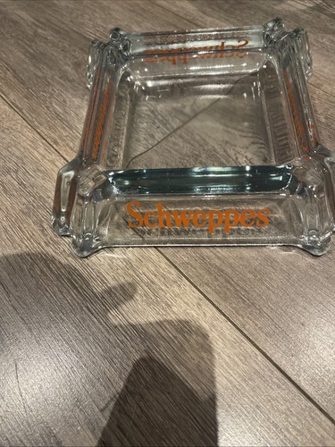 Schweppes glass pub ashtray - schweppes,