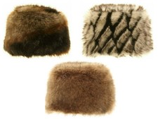 Ladies Cossack Hat Faux Fur Russian Style Pillbox Winter Fleece Lined Cloche Hat
