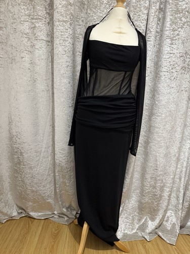 Zara black long dress - size, l