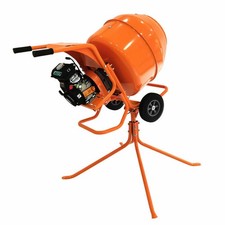 PETROL Cement Mixer Portable Mortar Plaster Concrete 140L NEW UK