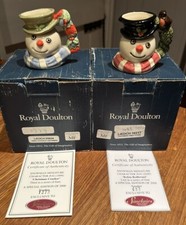 2xRoyalDoultonSnowman Xmas  C/ Jugs Ltd Edition2000Beautiful Condition No Damage