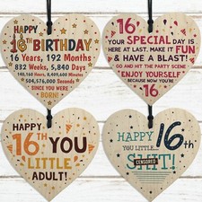 16th Birthday Gifts For Boys Girls Novelty Wooden Heart Funny Gift Son Daughter