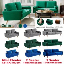 2/3 Seater Velvet Sofa with 2 Pillows Modern Couch Love Seat Settee Home Room