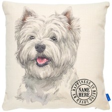 Personalised Westie Cushion Cover Portrait Dog Pillow Pup Birthday Gift KDC34