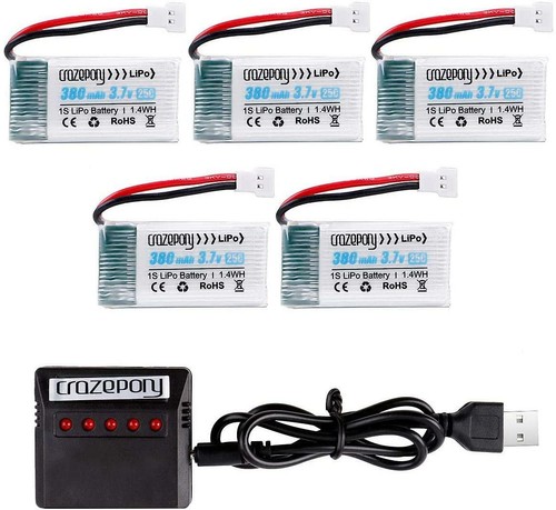 5pcs lipo 380mah - 3.7v,