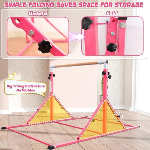Foldable gymnastic bar for - bar,