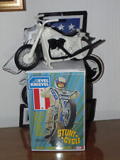 EVEL KNIEVEL STUNT CYCLE, RE-ISSUE of IDEALS  70's CLASSIC. SMALL BOX CYCLE ONLY