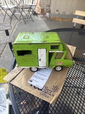 1970s Tonka Truck Green RV Camper Pressed Steel Vintage Toy USA