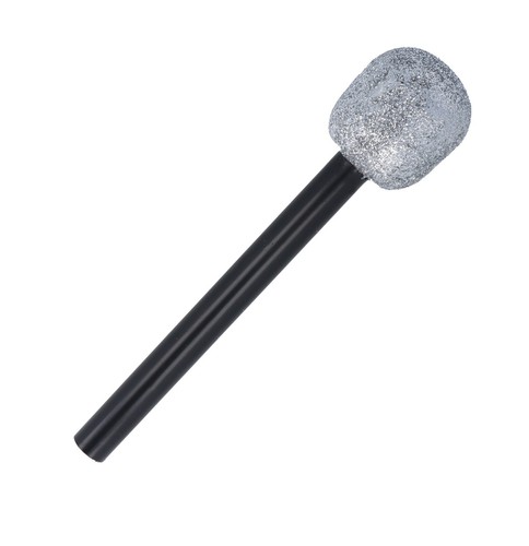 Silver glitter microphone - silver,