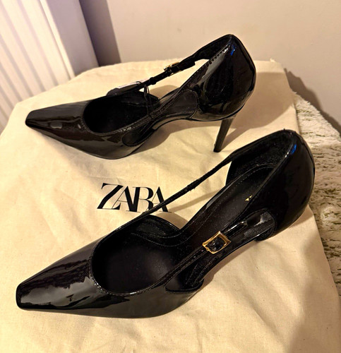 Zara black faux leather - black, court