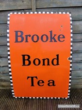 Early BROOKE BOND TEA Enamel Sign Advertising Porcelain Sign 30" x 20"