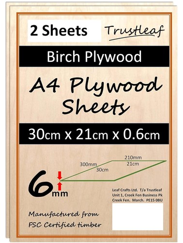 6mm birch plywood - birch, a4-300x210x