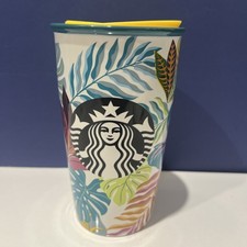 Starbucks Colourful Palms CERAMIC Travel Tumbler