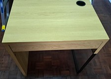 Good Condition IKEA Micke Computer Desk Oak Effect